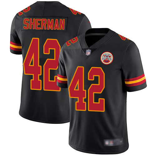 Men Kansas City Chiefs #42 Sherman Anthony Limited Black Rush Vapor Untouchable Nike NFL Jersey